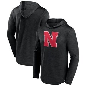 Men's Fanatics Heather Black Nebraska Huskers Transitional Hoodie T-shirt